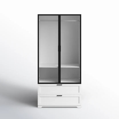 Ultra Wardrobe with Colour Glass & Metal Profile in HDHMR with Lights