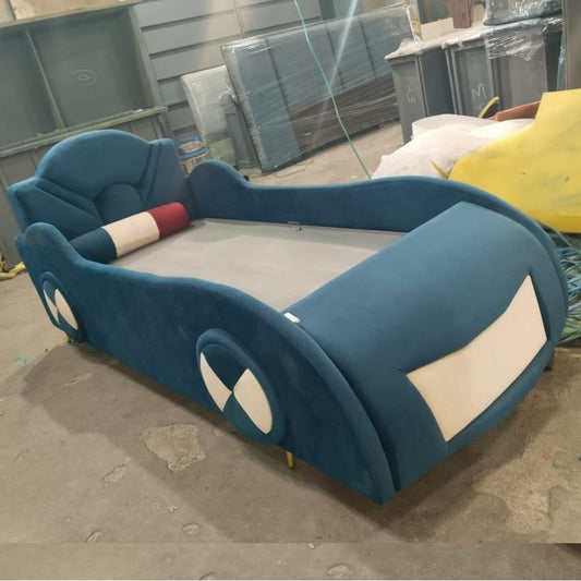 Kids Queen Size Car Bed in Blue Colour