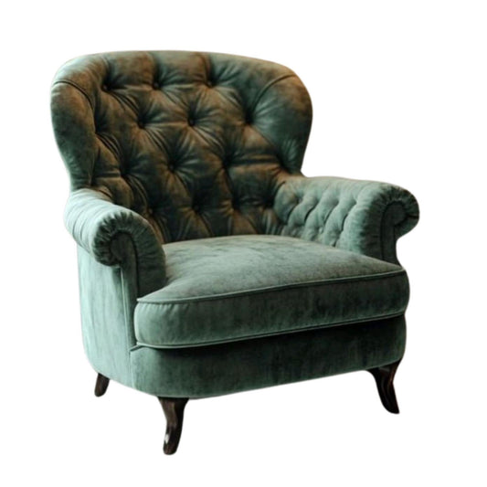 Green Chesterfield Accent Chair