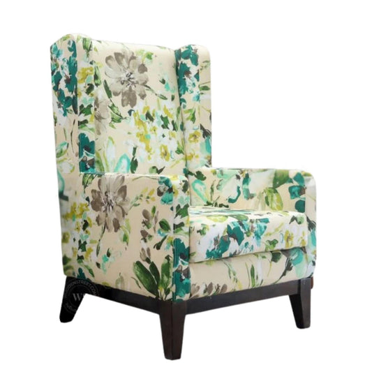 Green Flora Wing Chair
