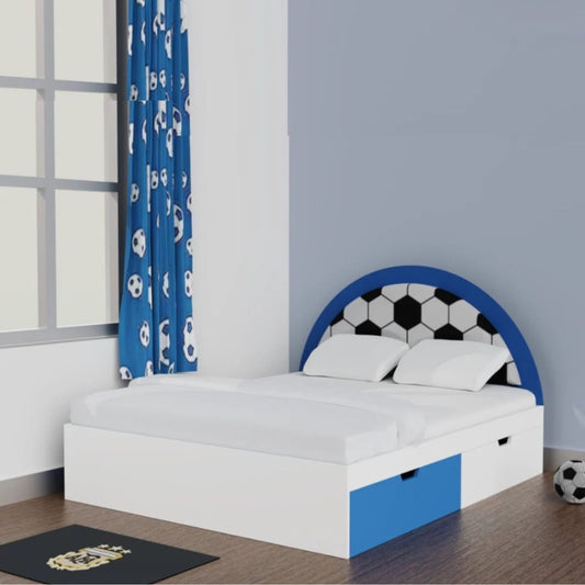 Kids Football Design Bed with 2 Pull-Out Drawers