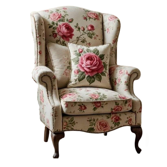 Rose Flora Wing Chair
