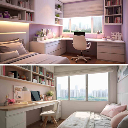 Kids Study Bedroom Interiors