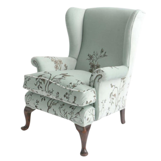 Turquoise Leaf Wing Chair