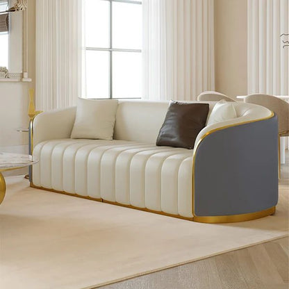 Galaxy Premium Sofa in Leatherette with Golden Strip