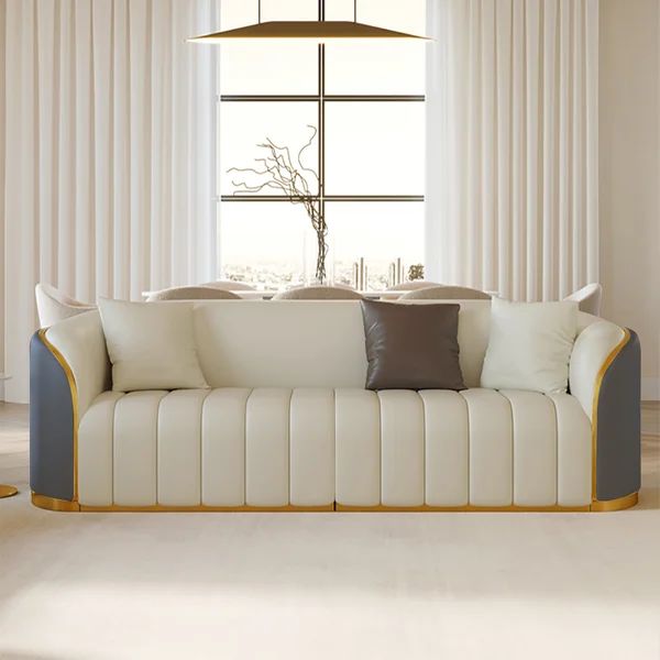 Galaxy Premium Sofa in Leatherette with Golden Strip