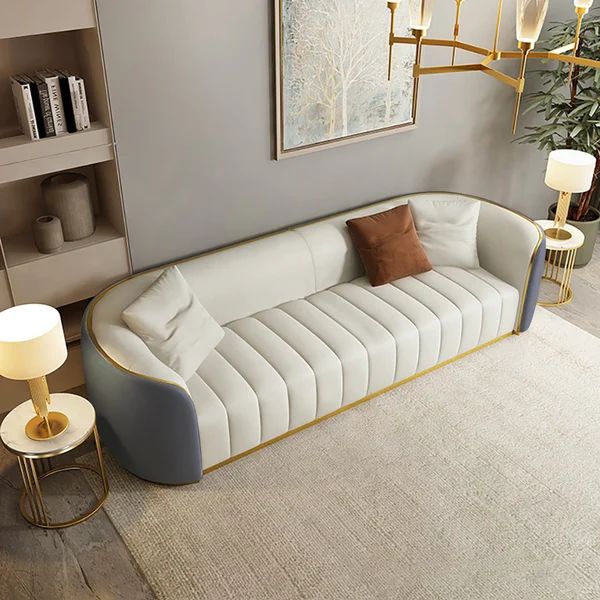 Galaxy Premium Sofa in Leatherette with Golden Strip