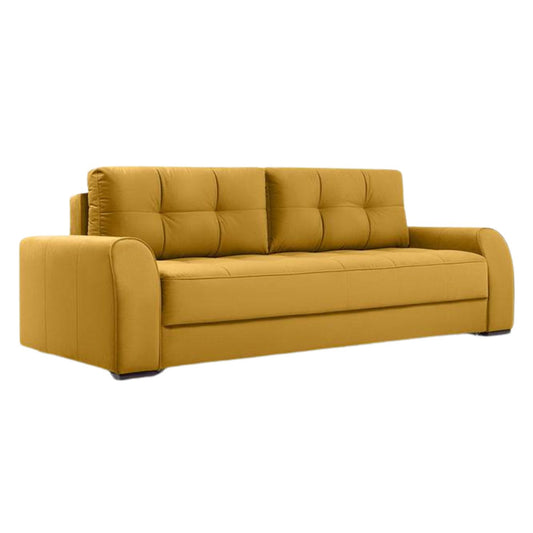 3-Seater Pull Out Sofa-cum-Bed (in Yellow)