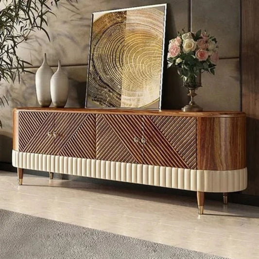 Designer Console in Brown & White Base